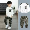 Kinder Sport Kleidung Sets Jungen Trainingsanzug Herbst Camouflage Kinder Tops Hosen 2Pcs Kit Outfit Teenager Jungen Camouflage Trainingsanzug 240118