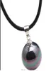 GT 820mm Black Sea Shell Pearl Pendant Black Rubber Necklace 925 Silver Blue Lotus225R1361574