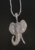 ヒップホップaaa cubic zirconia pave bling icece out elephant animal pendants confuly for men forse jewelry gold6201763