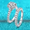 Smyoue 18k vergoldet 0642CT Alle Ringe für Frauen Funkelnder Luxus-Hochzeitsdiamantband 925 Sterling Silber Schmuck GRA 240130