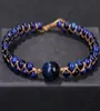 Fehame High Quality Natural Lapis Lazuli Blue Tiger Eye Stone Beads Bracelets for Women Men Stretch Round Bracelet Couple Gift5367071