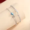 Braccialetti con ciondoli Argento sterling Colore Lacrime di Rupert per amanti Coppia Catena a mano Collegamento Gioielleria di moda originale S235