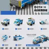 Blokken 6in1 Stad Politieauto Brandtechniek Motor Mini Loader Truck Klassiek Model Bouwstenen Sets Bakstenen Speelgoed Kerstcadeau