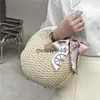 Totes oliday Sell andbags Personality Cute Raan Bag Casual Small Round Tote Woven Female Fasion BeacH24218