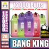 Original Bang King 12000 12K Puff 12000 12K Recarregável E Cigarro Caneta Vape Descartável 23ml Pré-preenchido 650mAh Bateria JODK Vape Cup 2023 2024 Vape Mais Popular