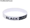 100 STKS Zwart-wit Klassieke Decoratie Logo Black Lives Matter Siliconen Rubber Polsbandje voor Promotie Gift7860529