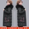 Frauen Trenchcoats Winter Daunen Baumwolle Kleidung Jacke Mittellange Frauen Große Pelz Kragen Einfarbig Mantel Abrigos Mujer Invierno Sobretudo