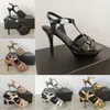 Diseñador Mujer Tacones altos 10 cm Vestido de metal brillante Zapatos de boda de cuero 14 cm con caja NO23
