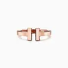 2024 anel de designer Anel duplo 925 Serling Silver Plaed 18k Rose Gold Abertura incrustada com diamante meio aniversário de casamento para mulheres presente com boxq1