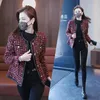 Elegant Plaid Tweed Plus Size Jacket For Women Korean Fashion Oneck Pearl Singlebreasted Short Outerwear Casual Allmatch Coat 240124