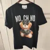 Дизайнерская женская футболка Moschino, летние итальянские роскошные бренды, новые футболки с рисунком медведя, свободный хлопок с круглым вырезом для одежды для отдыха на открытом воздухе, мужские женские топы, рубашка FUP9