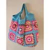 TOTES BULE HANTBAGS BOHO HIPPIE SQUARE FLOWERS BAGOFOME FOR SHOUPACTION CROCHET COUTE PRUMES HOLLOW OUT CORILFUL DIY KNITTION BAGSH24218