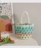 Totes design original tulipa bolsa feminina fio crochê artesanal senhora bolsa de compras amantes presente produto acabado h24218