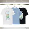 T-shirts masculins Casa Men Designer Spring Summer Nouveau style Starry Castle Club de tennis à manches courtes S-3xl