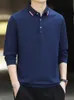 Hommes S haut de gamme revers chemise à manches longues léger affaires T-Shirt automne décontracté papa moyen-âge haut livraison directe Ot09A