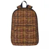 Rucksack aus geflochtenem Rattan-Holz, Korbgeflecht, für Jungen und Mädchen, Büchertasche für Studenten, Schultasche, Cartoon-Kinderrucksack, Laptop-Schultertasche