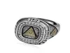 925 Sterling Thai Silver Punk Rock Eye of God Pyramid Inlay Gemstone Natural Stone Ring Jewelry1696025