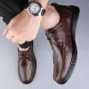 Qualité authentique Cuir mâle décontracté en cuir élégants Business Business Lace up up oxfords Men's Soft Sole Laceurs Chaussures printemps 4983