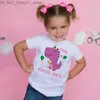 T-shirts Cute Dinosaur Print Shirt Baby Girls 1-12 Birthday T-Shirt Wild Tee Girls Party T Shirt Dino Theme Clothes Kids Gift Tops Tshirt Q240218
