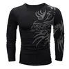 Men Fashion Spring Summer Casual Long Sleeve O Neck Printed T Shirts Top Light for Bulk Shirt 240130