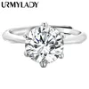 Urmylady gra certificado 13ct anel vvs1 laboratório diamante ajustável para mulheres noivado promessa casamento banda jóias 240130