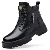 Tendances chaudes en peluche de neige Business Mode en cuir authentique Lacet Up Outdoor Motorcycle épaisse Bottes