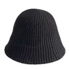 Berets vintage lã de malha balde chapéu feminino moda 2024 inverno quente pescador preto chapéus lazer cúpula bacia boné bonnet