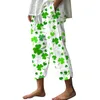 Женские брюки, льняные капри для женщин, летние повседневные широкие брюки с цветочным принтом
