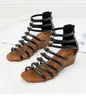 Sandals Summer Vintage Roman Shoes For Women Hollow Out Design Wedges High Heels Narrow Band Sandalias De Mujer Comfort Zapatos