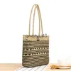 Totes Ny fasion Kvinnor Soulder Bag IG Quality Boemian Summer Straw Beac Designer Kvinnlig randig andbag Sopper PurseH24218