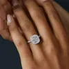 Smyoue 033CT D Color Certified Rings for Women Square Sparkling Lab Diamond Promise Band 100% Sterling Silver 925 240130