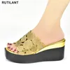 Bling hielpompen High 90 dames dames bruiloft met strass wiggen glijbanen feest sandalen platform slipper peep teen schoenen 66