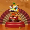 Blokken Chinese Stijl Leeuwendans Bouwstenen Mascotte Monteren Kleine Deeltje Model Bakstenen Kinderen Puzzel Speelgoed Creatieve Nieuwjaar Geschenken