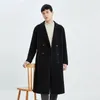 Men's Knitted 100 Wool Coat High grade Comfortable Polo Collar Full Sleeve Men's Cardigan Double sided Wool Coat 4 colors 240122