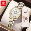 Olevs luksusowy kwarc zegarek dla kobiet eleganckie zegarki ze stali nierdzewnej Luminous Waterproof Week Date Randwatch Danie Sukienka 240118