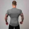 T-shirts hommes Compression T-shirt Superelastic Skinny Shirt Hommes Gyms Fitness Entraînement Séchage rapide Tee Tops Mâle Summer Jogger Vêtements sportifs