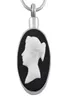IJD9194 Rostfritt stål Cremation Lady Statue of Oval Pendant Keepsake For Ashes Urn Memorial Necklace For Women Men smycken279g3398465