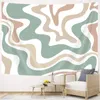 Tapisseries Green Tapestry Wall Hanging Esthetic Bedroom Decor Abstrakt Swirl Simple Art For Dorm Living Room