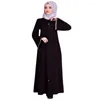 Vêtements ethniques Femmes Eid Musulman Abaya Ramadan Maroc Dubaï Solid Cardigan Zipper Abayas Kaftan Robes Modest Longue Robe Lâche Jalabiya