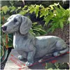 Garden Decorations Dachshund Statue Decor Memorial Dog Figurer Tillbehör Utomhusdekoration Stora figurer släpper leverans DH1SC