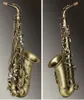 Saxophone Alto plat Antique Eb E de haute qualité, coquille d'ormeau, motif sculpté de clé avec étui, gants, chiffon de nettoyage, sangles, brosse