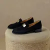 Elbise Ayakkabı Phoentin Kadın Retro Koyun Süet Loafers 2024 Orijinal Deri Sıradan Rahat 3cm Düşük Topuklu Ofis Leydi Zarif Pompalar FT3246