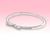 Women CZ diamond Bow Bangle Bracelets High quality Jewelry for 925 Sterling Silver Wedding Engagement Bracelet with Original box4620805