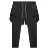 Men's Shorts 2024 Sports And Leisure Leave Two Piece Nine Pants Woven Work Clothes Large Pocket Fitness