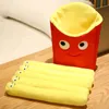 Fried French Chips Red Bag Plushie Stuffed Smiling Face 5 Sticks Food Pillow Snack Funny Decorative Nap Sleeping Gift 240131