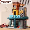 Blocks Creative Corner Bookstore Underhåll Station Building Blocks Architecture Model City Street View Shop Micro Bricks Toy Kid Gift