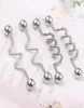 Anneau de langue T02, mélange de 80 pièces, 4 styles, piercing de langue, bijoux en acier inoxydable, barbell industriel 9015372