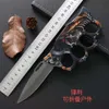 Outdoor Four Finger Fist Set Knife Folding Small Self Defense Designer Military Buckle Tiger Window Breaking Tool Artifact URBG