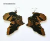 Brown Wood Africa Map Tribal Gravé Tropical Fashion Noir Femmes Earrions Vintage Retro Bois Afrique Hiphop Bijoux Accessoire4990587