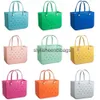 Totes Extra Large Boggs Beach Bag Summer EVA Beach Basket Women Picnic Tote Bag Holes Waterproof Handbag Pouch Shopping Shoulder BagH24219